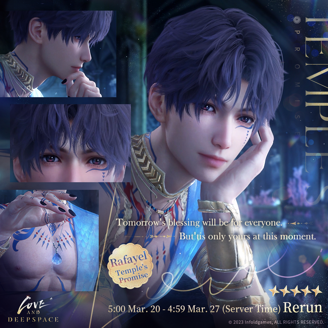 Love_Deepspace's tweet image. Love and Deepspace | Event Preview

🌊The 5-Star Rate UP Pool [When Tides Echo] Limited-Time Rerun will start soon.

🐚Event Duration: from 5:00 A.M. on Mar. 20 to 4:59 A.M. on Mar. 27 (server time)

🐚The 5-Star Rate UP Pool [When Tides Echo] Limited-Time Rerun Event
1. During…