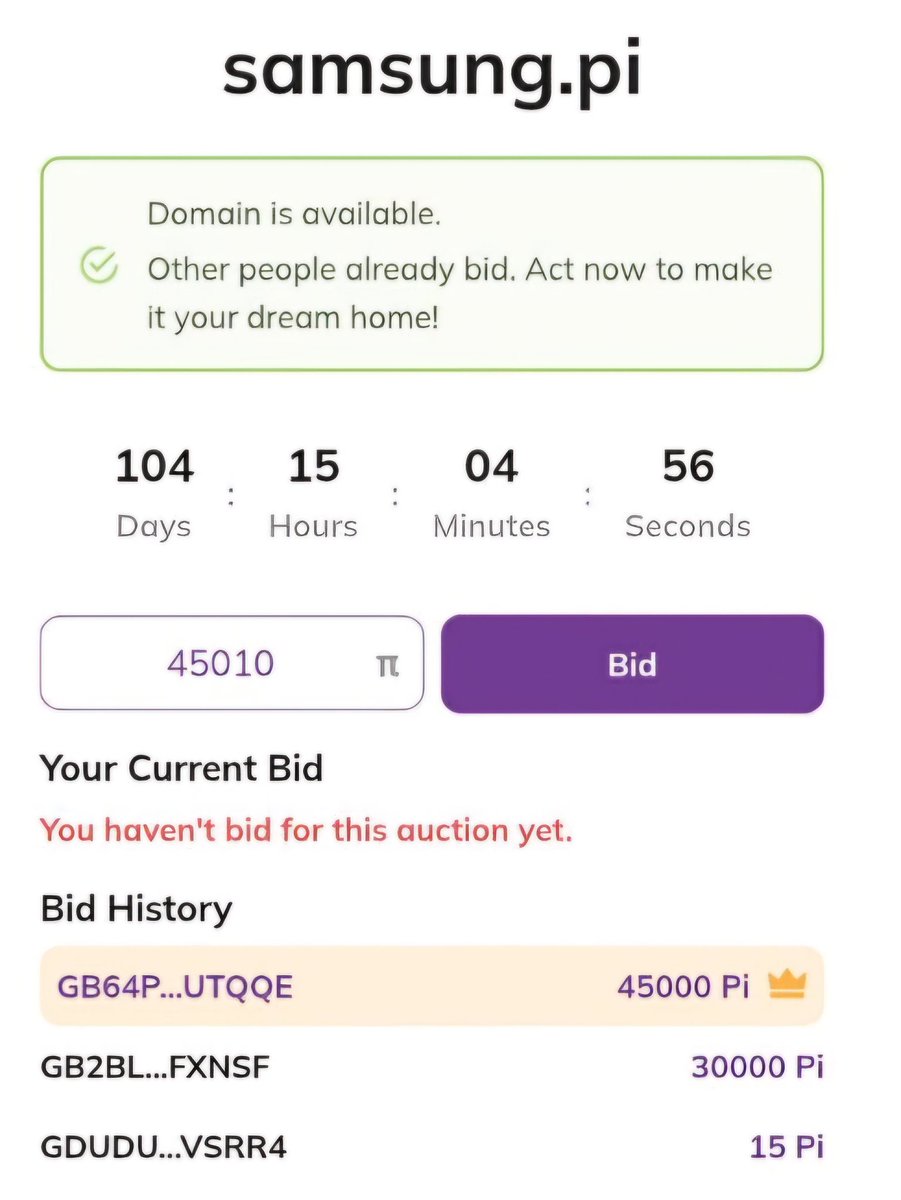 rarukisu's tweet photo. 🚨 BREAKING: GB64P...UTQQE has removed their bid worth 40k $Pi for Samsung.pi 🤷‍♂️ https://t.co/VUMn0EAN6f