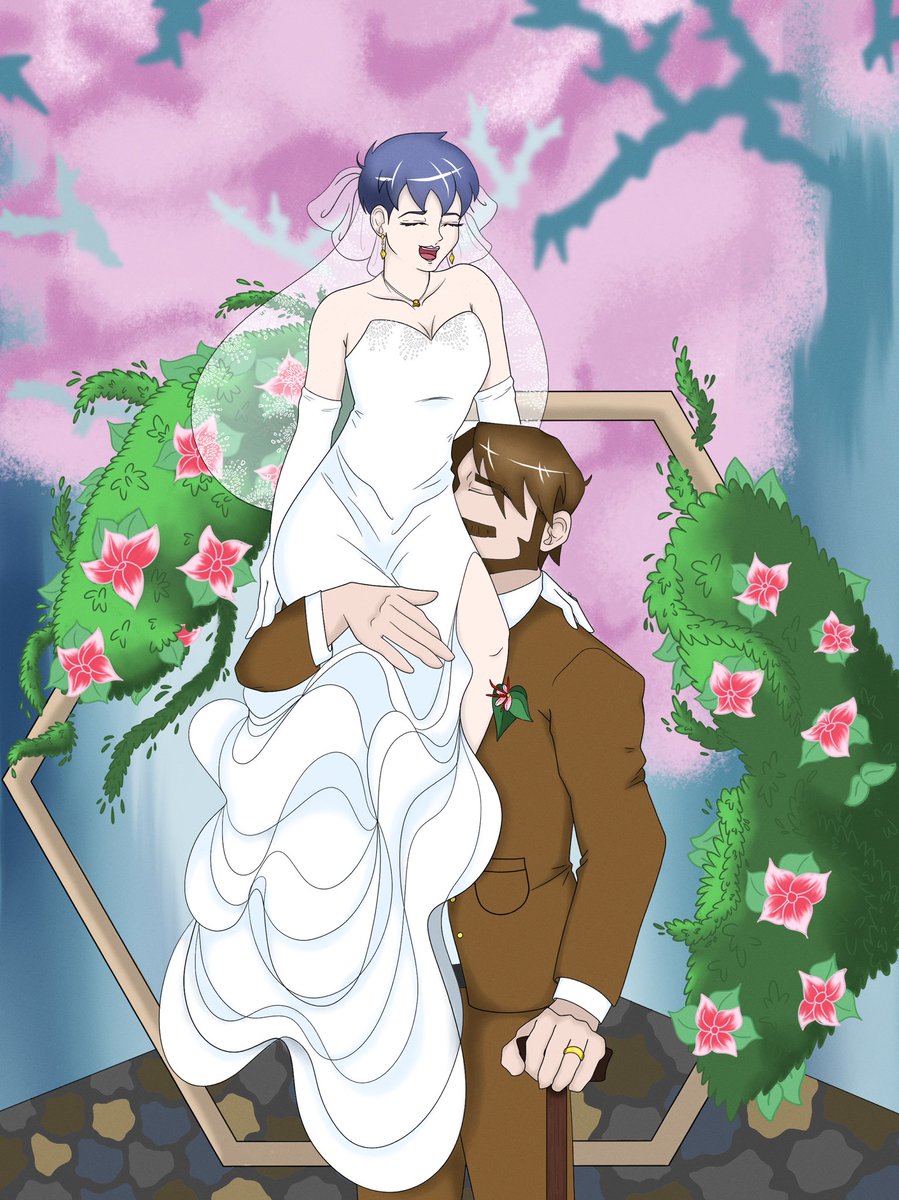 “Just Hitched!”

Piece 1 of 3 for the <a href="/helichrysumzine/">Everlasting: A Trigun Wedding Zine 🌼</a>! 💍💖✨ Thank you, everyone for your hard work!!! #trigun 

Please support the official release below!