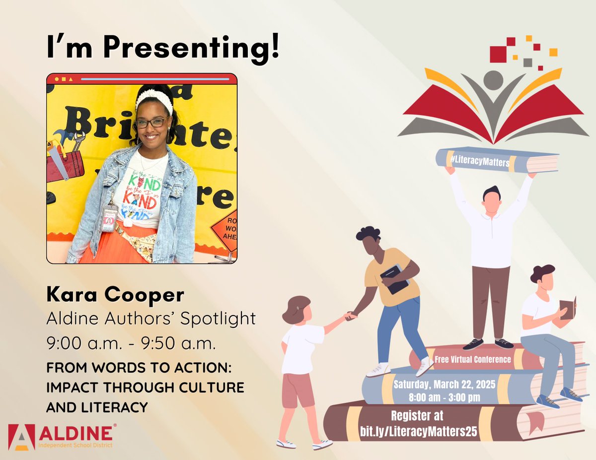 Kara Cooper (@karaleecooper) on Twitter photo 📚 I’m excited and honored to moderate an Author panel featuring a few of our very own Aldine Authors! Looking forward to great discussions and dialogue THIS Saturday, March 22nd! Register TODAY! literacymatters2025.sched.com/?s=09 <a href="/AldineISD/">Aldine ISD</a> <a href="/drgoffney/">Dr. LaTonya M. Goffney</a> <a href="/AISDLitMatters/">LiteracyMatters</a> <a href="/SherreeIAm/">Sherree Johnson</a> 📚 I’m excited and honored to moderate an Author panel featuring a few of our very own Aldine Authors! Looking forward to great discussions and dialogue THIS Saturday, March 22nd! Register TODAY! literacymatters2025.sched.com/?s=09 <a href="/AldineISD/">Aldine ISD</a> <a href="/drgoffney/">Dr. LaTonya M. Goffney</a> <a href="/AISDLitMatters/">LiteracyMatters</a> <a href="/SherreeIAm/">Sherree Johnson</a>