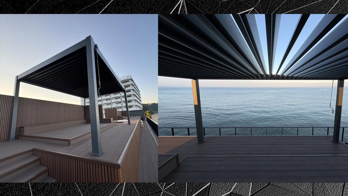 lizlee77's tweet photo. Approaching nature infinitely, feeling the breeze and sunshine with this DIY pergola 

More details pls DM me 
#pergola #design #outdoors #hotel #decoration https://t.co/Y25sp0Pbvi