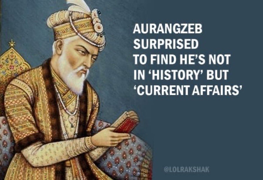 Sources say #Aurangzeb has done bhook hartal in hell.
His demands -

🚫His reference in 2025 should not be in history books but in current affairs.

🚫All competitive exams should have a question on him in current affairs.

🚫 He should  get royalty everytime BJP takes his name.