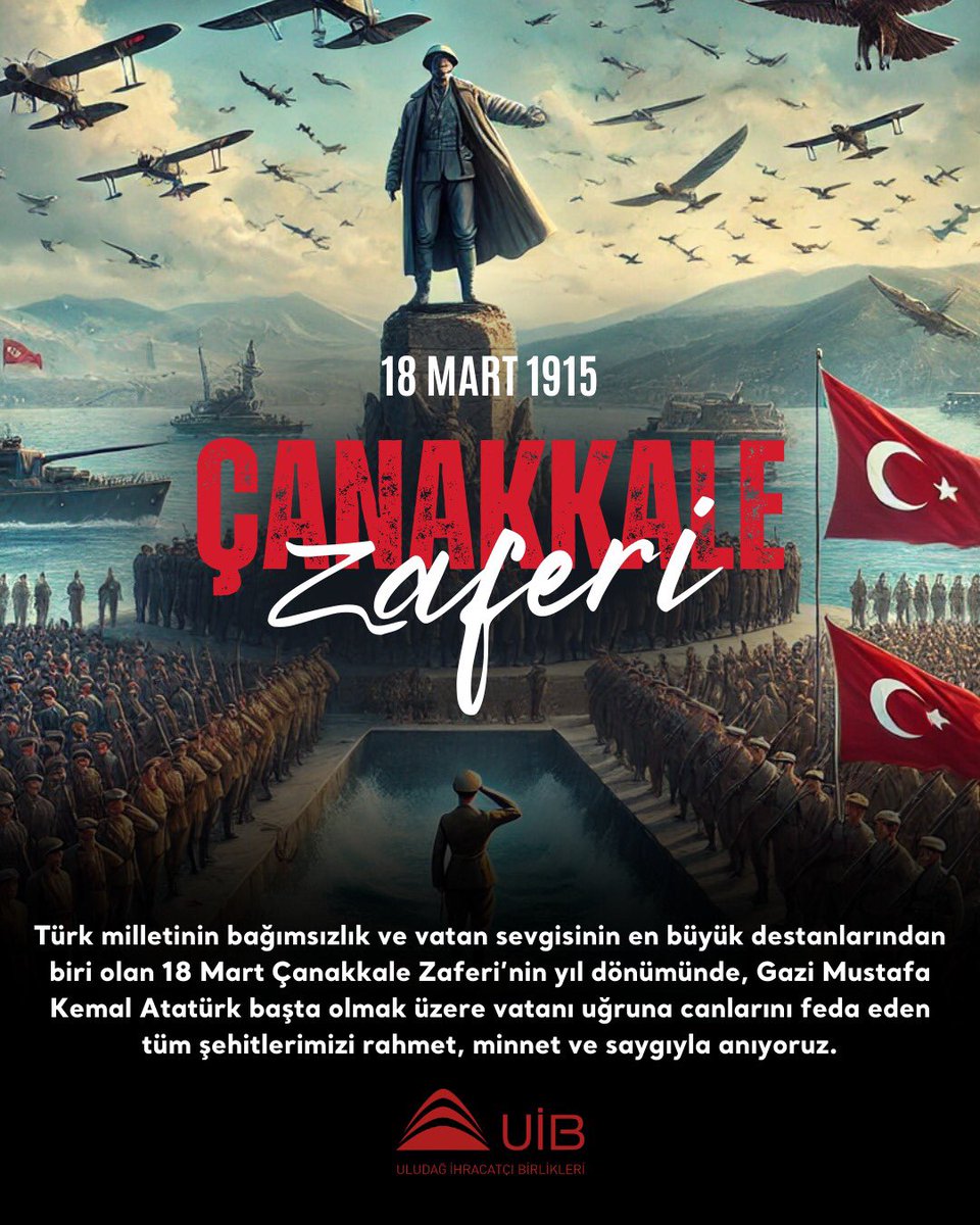 110 yıl önce, Çanakkale’de yazılan destan, milletimizin azmi ve fedakârlığının simgesidir. Başta Gazi Mustafa Kemal Atatürk ve silah arkadaşları olmak üzere, tüm şehit ve gazilerimizi rahmet, minnet ve saygıyla anıyoruz. Ruhları şad olsun!