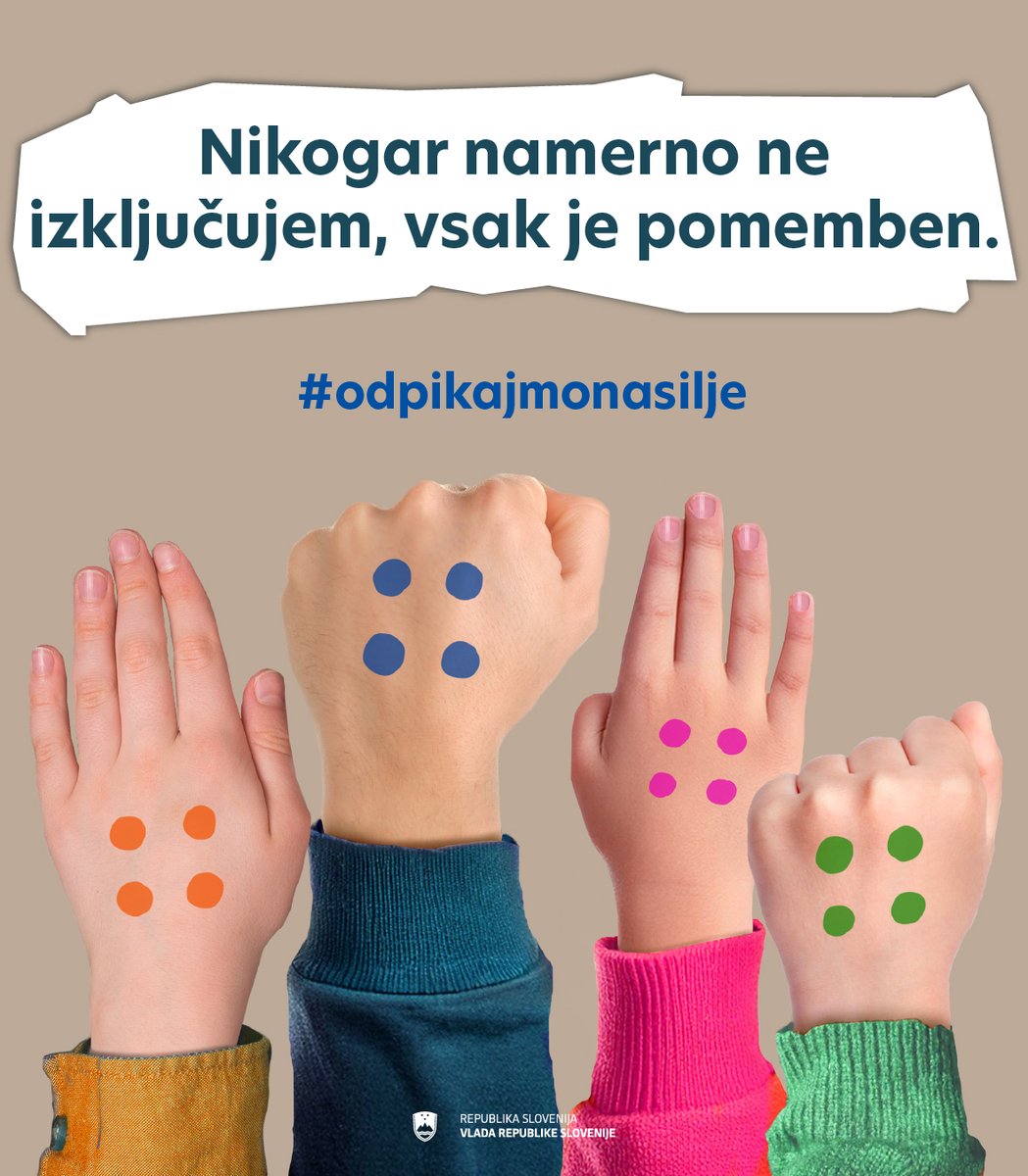 Biti prezrt, ignoriran ali izločen boli. 💔 Izključevanje ni nedolžno – je ena od oblik nasilja, ki pušča sledi.

Vsak lahko prispeva k bolj strpni družbi:
👂 Poslušaj in sliši.
🙅‍♂️ Ne sodeluj pri izključevanju drugih.
🤝 Pokaži, da je vsak vreden spoštovanja.

💛 Sprejmi, poveži,