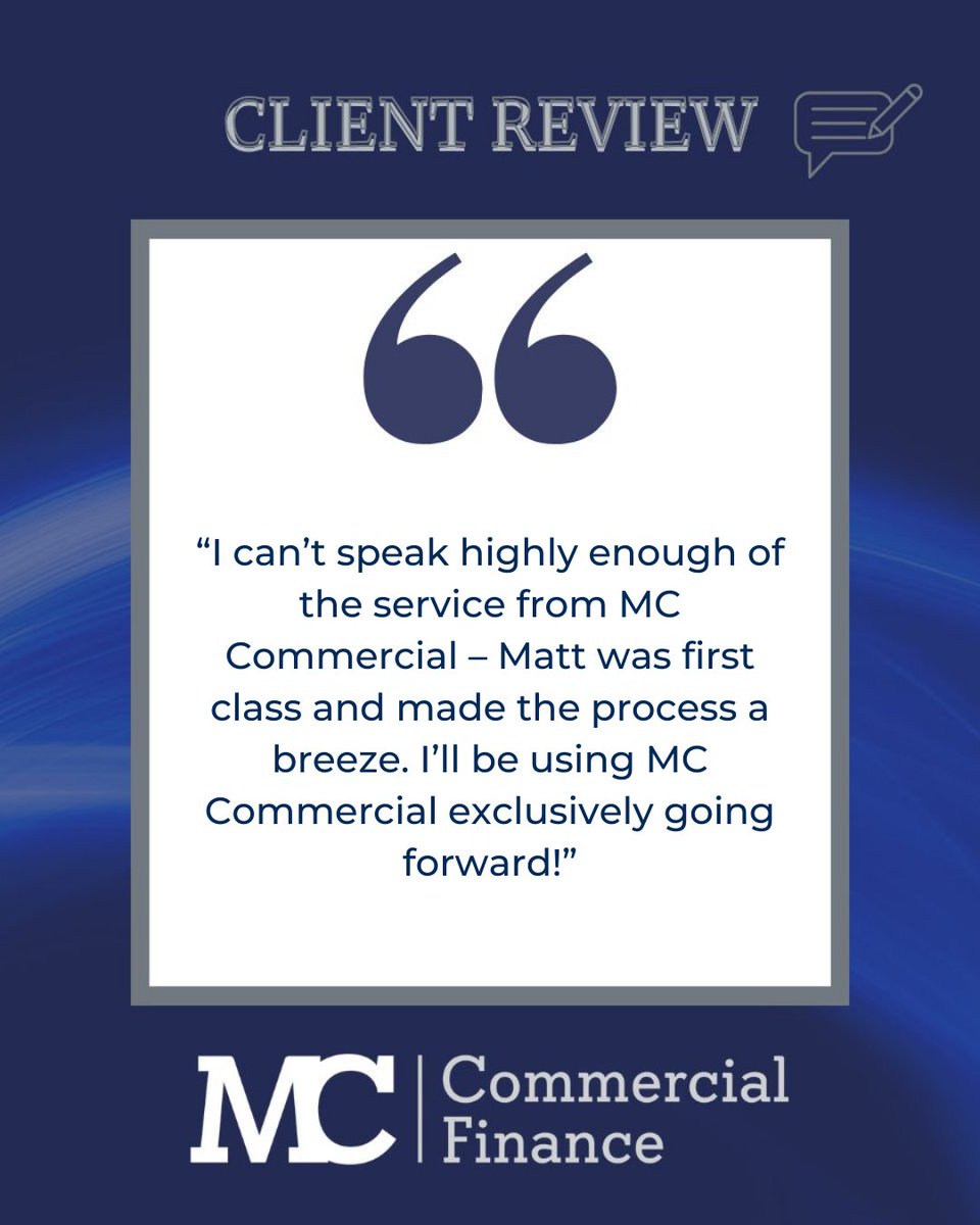 MCCFinance's tweet photo. 💬 Client Testimonial

✅ First-class service
✅ Hassle-free finance solutions
✅ Trusted by businesses

📩 Experience it for yourself: https://t.co/hAfWCWoUdK

#Testimonial #BusinessFinance #MCCommercialFinance https://t.co/L25yNsLb1K
