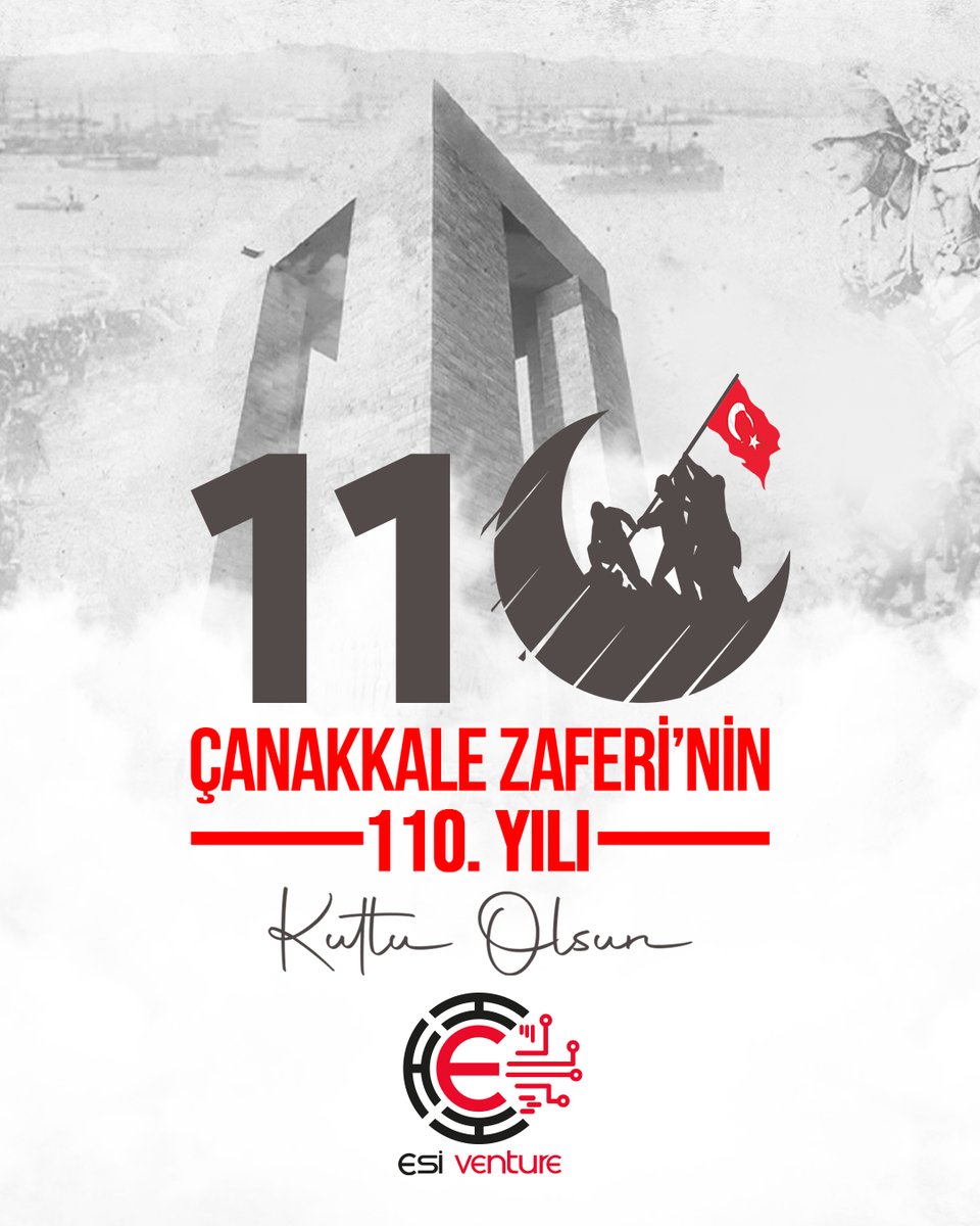 esi_venture's tweet photo. Tarih, Çanakkale'de yazıldı! Bağımsızlık uğruna verilen büyük mücadelenin yıl dönümünde, vatanı için savaşan kahramanlarımızı rahmet ve minnetle anıyoruz.  'Çanakkale Geçilmez' diyen irade, bugün de ilham kaynağımız. 
#18Mart #Çanakkalezaferi #Esiventure https://t.co/ozCkemweFz