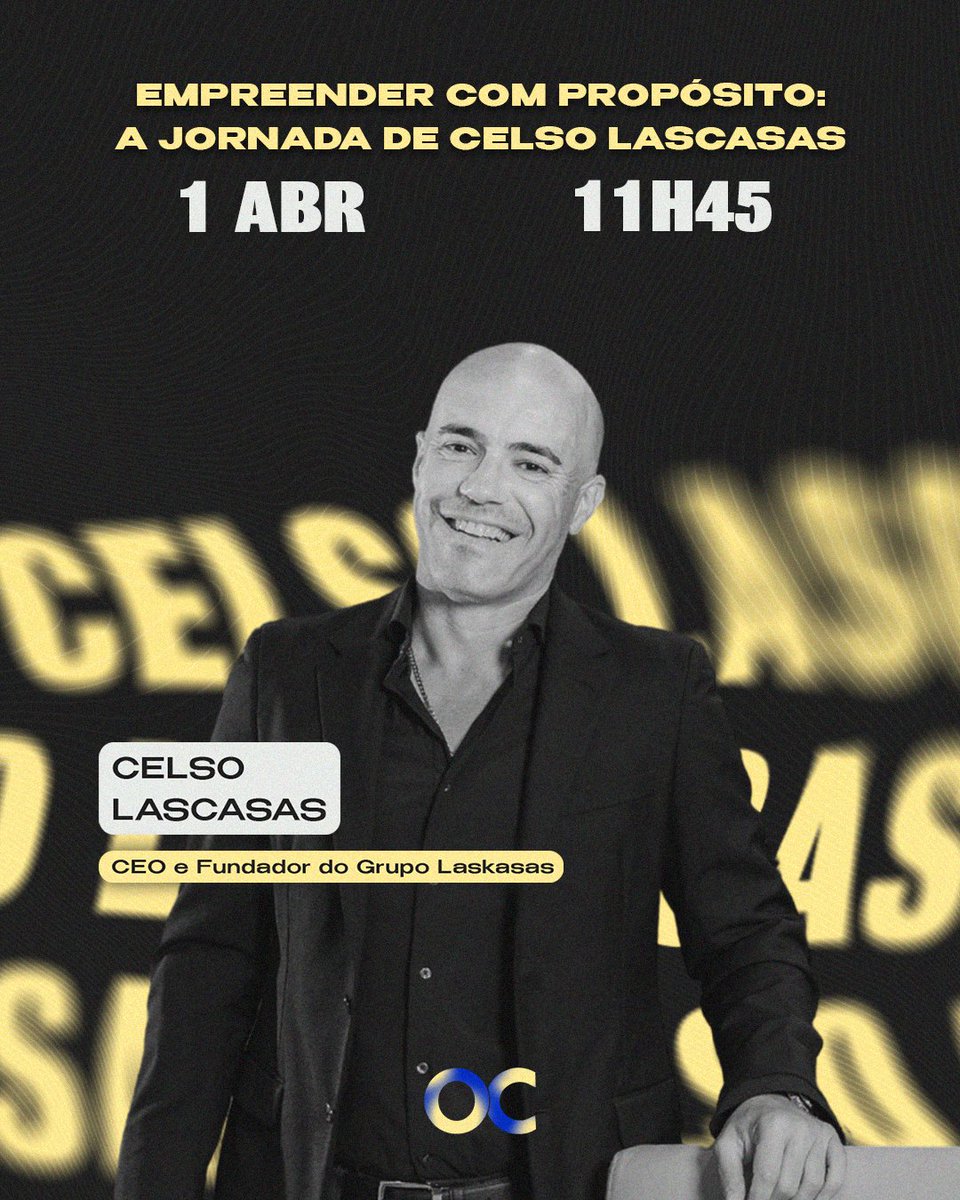 Empreender com Propósito: A Jornada de Celso Lascasas 💡
Aos 14 anos começou a trabalhar e hoje em dia, Celso é empresário e fundador do grupo Laskasas. 
Estás pronto? Encontra o teu propósito dia 1 de abril às 11h45, no Grande Auditório.📍
#OdisseiaDaComunicação #OC25 #ISCAP