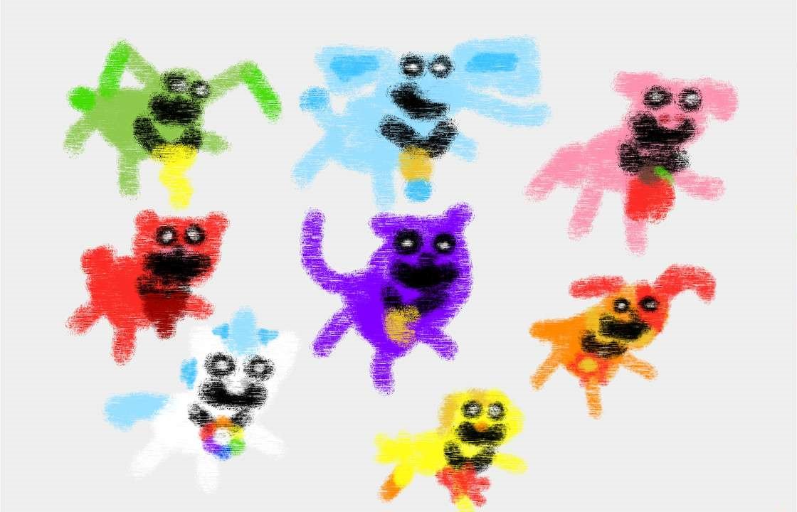 Check out this art I made of The Smiling Critters, it's supposed to look like a kid made it, what do y'all think? #PoppyPlaytime #SmilingCritters #fanart #PoppyPlaytimeChapter3