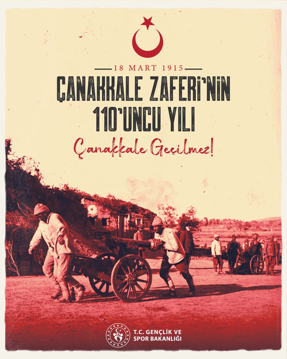 “Kim bu cennet vatanın uğruna olmaz ki feda?
Şüheda fışkıracak toprağı sıksan, şüheda!”

#18MartÇanakkaleZaferi’nin 110. yıl dönümünde, aziz vatanımız uğruna mücadele eden Gazi Mustafa Kemal Atatürk’ü ve kahraman ordumuzu saygı, rahmet ve minnetle anıyorum.🇹🇷

Ruhları şâd,