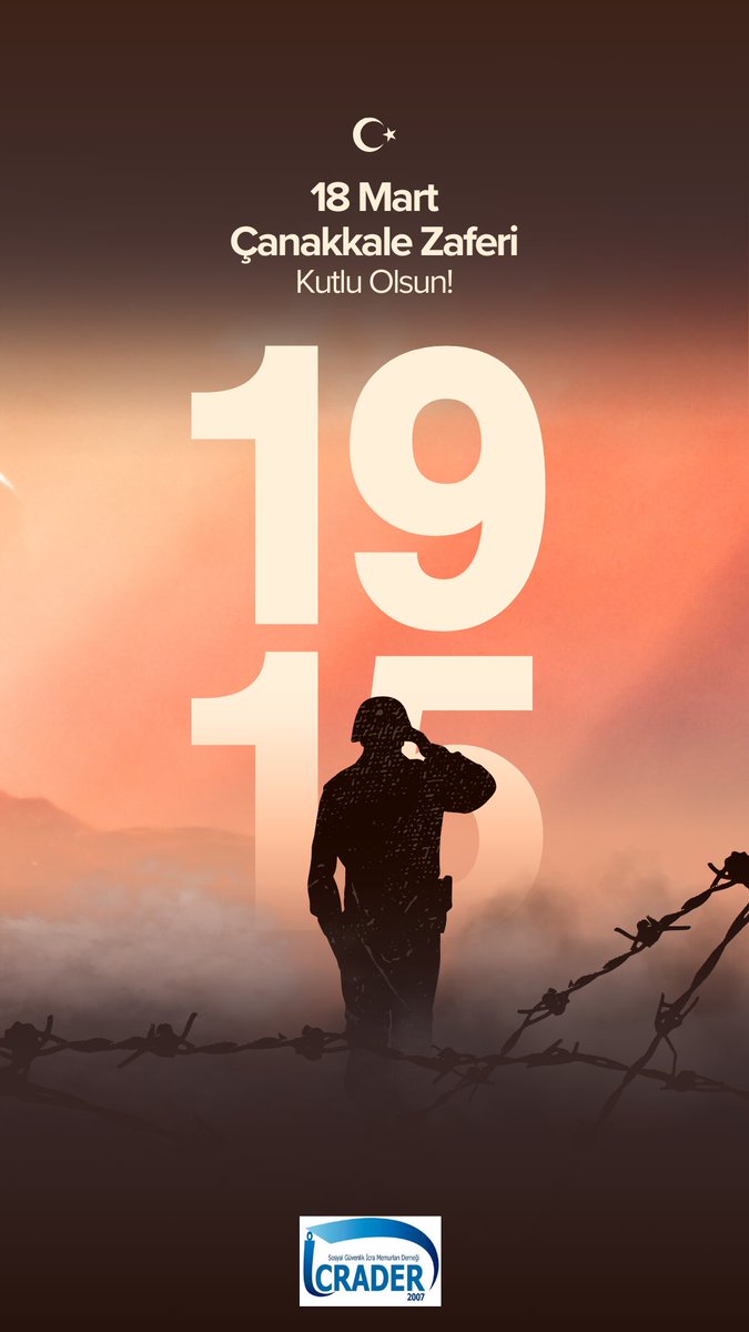 Sosyal Güvenlik İcra Memurları Derneği olarak, 

Türk milletinin bağımsızlık mücadelesinin simgelerinden biri olan Çanakkale Zaferi’nin 110. yıl dönümünü gurur ve saygı ile anıyoruz. 

18 Mart 1915’te Çanakkale Boğazı’nda verdiğimiz destanı hatırlatarak, başta Gazi Mustafa Kemal