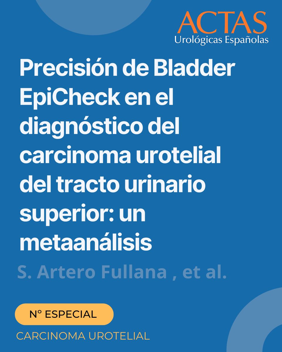 actasurologicas (@actasurologicas) on Twitter photo 🔝Número Especial – Carcinoma Urotelial
Precisión de Bladder EpiCheck en el diagnóstico del carcinoma urotelial del tracto urinario superior: un metaanálisis (S. Artero Fullana et al.) sciencedirect.com/science/articl…
<a href="/InfoAeu/">AEU</a> <a href="/CAU_URO/">Confederación Americana de Urología (CAU)</a> <a href="/EAU_YAUrotheli/">EAU YAU Urothelial Carcinoma</a> <a href="/RodriguezFaba/">Óscar Rodríguez Faba</a> 🔝Número Especial – Carcinoma Urotelial
Precisión de Bladder EpiCheck en el diagnóstico del carcinoma urotelial del tracto urinario superior: un metaanálisis (S. Artero Fullana et al.) sciencedirect.com/science/articl…
<a href="/InfoAeu/">AEU</a> <a href="/CAU_URO/">Confederación Americana de Urología (CAU)</a> <a href="/EAU_YAUrotheli/">EAU YAU Urothelial Carcinoma</a> <a href="/RodriguezFaba/">Óscar Rodríguez Faba</a>