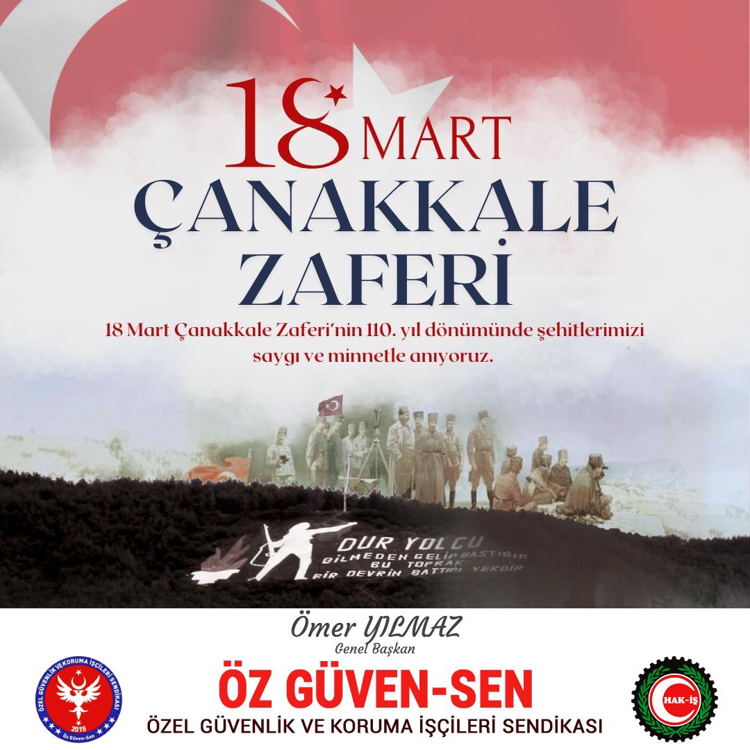 18 MART ÇANAKKALE ZAFERİ KUTLU OLSUN.

Çanakkale Zaferi’nin 110. yıldönümünde başta Gazi Mustafa Kemal Atatürk olmak üzere tüm şehitlerimizi rahmetle ve şükranla anıyoruz.