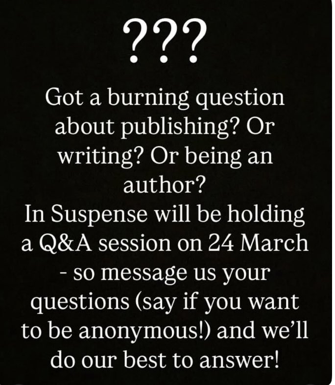 Nikki Smith (@mrssmithmunday) on Twitter photo Final shout out for any questions! DM myself or <a href="/LesleyKara/">Lesley Kara Author</a> as weโll be recording a session to go out next Thursday (27 March) on the <a href="/InSuspensePod/">In Suspense</a> with our thoughts & answers! Final shout out for any questions! DM myself or <a href="/LesleyKara/">Lesley Kara Author</a> as weโll be recording a session to go out next Thursday (27 March) on the <a href="/InSuspensePod/">In Suspense</a> with our thoughts & answers!