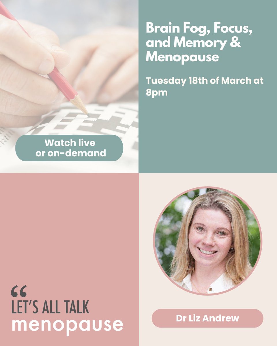 LATMenopause's tweet photo. Tonight at 8 PM. Join Dr. Liz Andrew from @menopause_care for a deep dive into #menopause and #cognitivehealth,covering #brainfog, #memorylapses, and #focusstruggles.
Donβt miss this chance to take control of your mind.
Register now via the link below
https://t.co/wcYjownNfR https://t.co/QPLplKwPmD