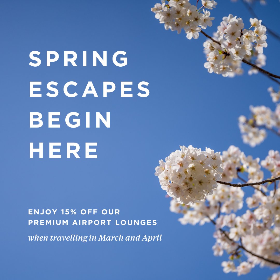 No1Lounges's tweet image. Spring travel plans? ✈️🌸 From 18th March to 30th April, you can enjoy 15% off our premium airport lounges! Elevate your airport experience with our exclusive offer. Don't miss out! Find out more 👉 ow.ly/tlLb50Vjcqx #SpringEscapes #No1Lounges
