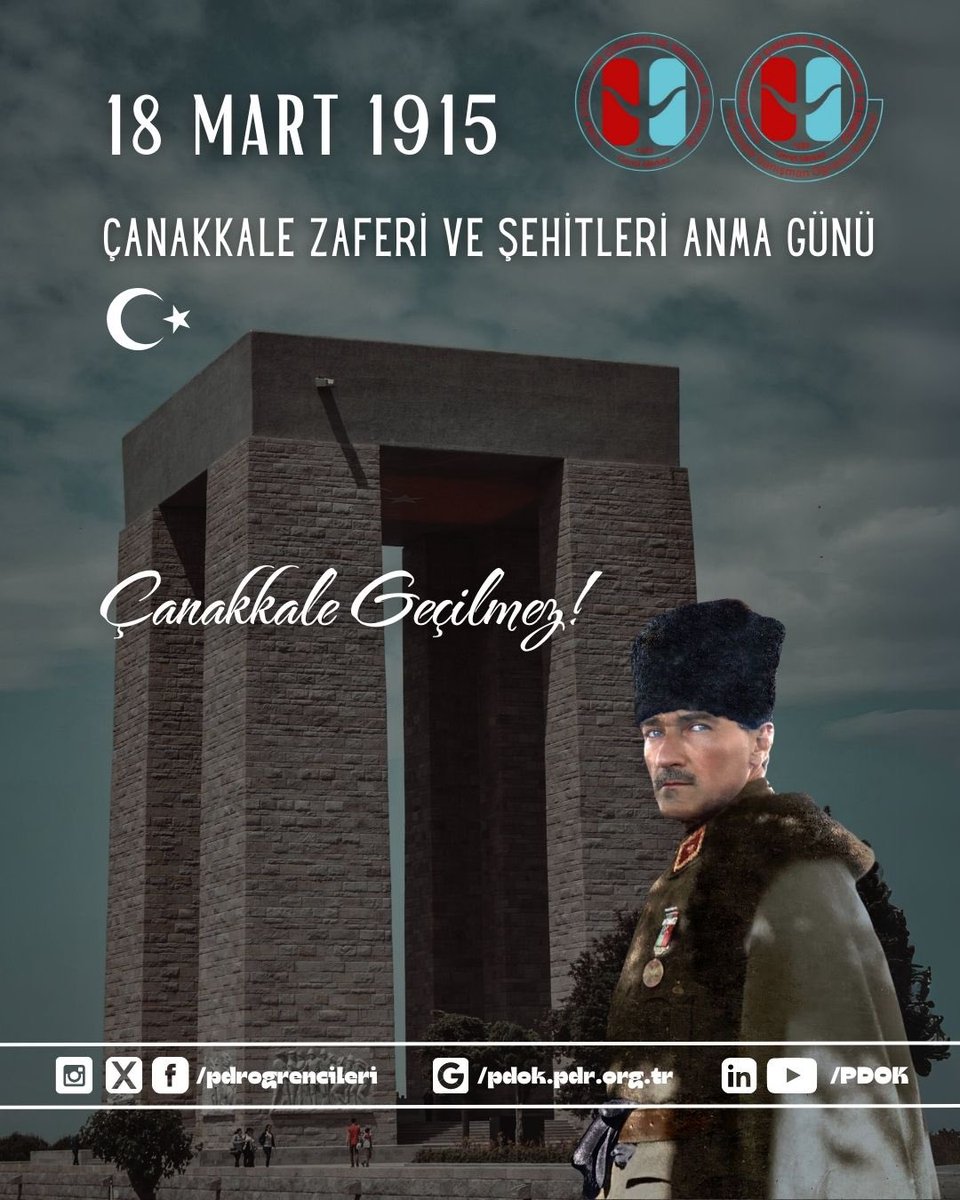 TrakyaPdok's tweet photo. Çanakkale geri dönmeyenlerin değil geri dönmeyi düşünmeyenlerin zaferidir. Bu zafer, tarihe kazınan bir zafer değil Türk milletinin kaderini ve tarihini baştan yazdığı zaferdir. Çanakkale hiç geçilmedi ebediyen de geçilmeyecektir. 

@turkpdrdernegi 
@pdrogrencileri https://t.co/TY3zXBe9HA