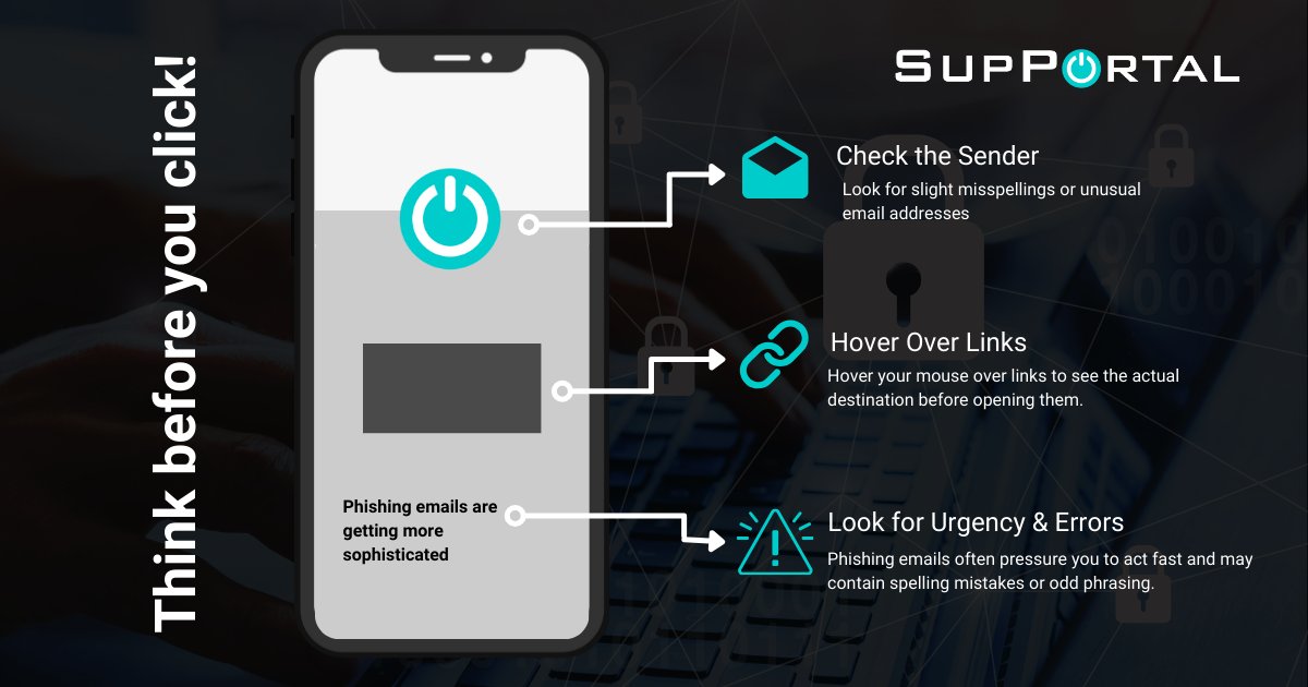 supportaluk's tweet image. Phishing emails are getting more sophisticated, always double-check links and sender details before opening attachments or sharing sensitive information. If in doubt, don’t click!
Here’s how to verify if an email is legit:

1️⃣ 𝐂𝐡𝐞𝐜𝐤 𝐭𝐡𝐞 𝐬𝐞𝐧𝐝𝐞𝐫 – Look for slig ...