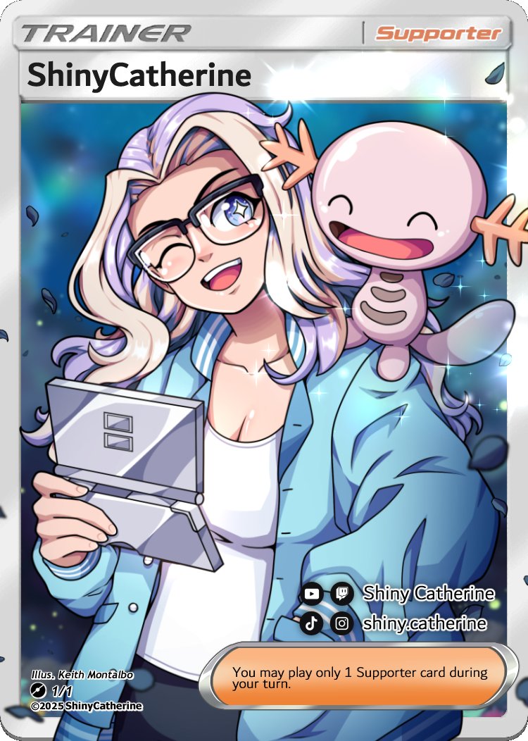ShinyCatherine and Wooper are out on an adventure! #Pokemon Card Illustration commissioned by @shinyycatherine. Thank you! :D ShinyCatherine and Wooper are out on an adventure! #Pokemon Card Illustration commissioned by @shinyycatherine. Thank you! :D
