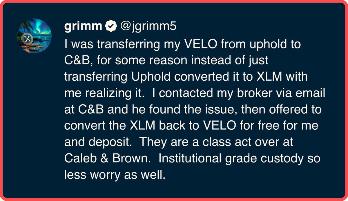 😩 Tired of crypto exchange headaches? A client tried transferring $VELO,  but their exchange converted it to $XLM without notice. Instead of extra  fees and frustration, we fixed it for free.