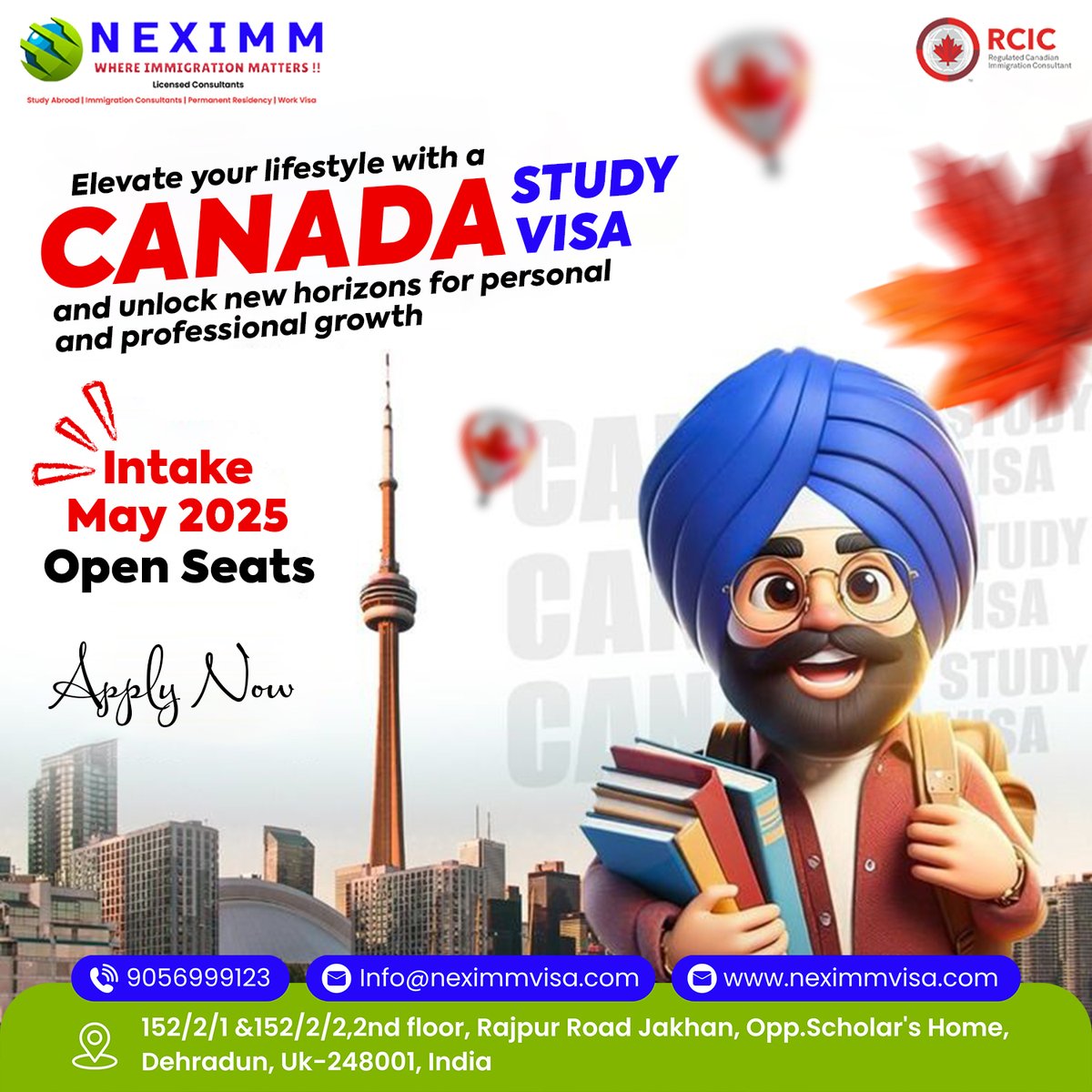 NeximmVisa's tweet photo. Study in Canada in May 2025: Neximm Immigration
Book your seat at a top university or college with our RCIC expert and get a 3-year work permit after finishing your education. It may be a pathway to your Canadian PR and citizenship. Apply now!

👉 Call us at +91 90569-99123 https://t.co/KuhWd0q8jL