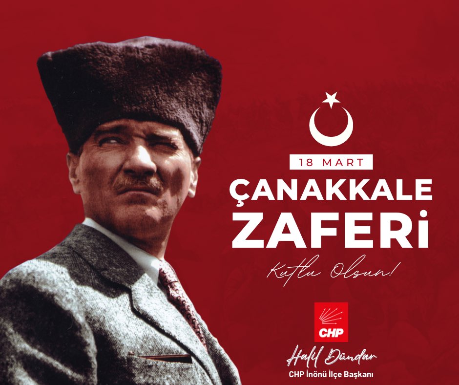 Tarihin akışını değiştirerek bir milletin yeniden doğuşunu simgeleyen 18 Mart 1915 Çanakkale Zaferi’nin yıl dönümünde; 

Başta Ulu Önderimiz Gazi Mustafa Kemal Atatürk olmak üzere Çanakkale'yi geçilmez kılan aziz şehitlerimizi ve gazilerimizi rahmet, şükran ve saygıyla anıyorum.