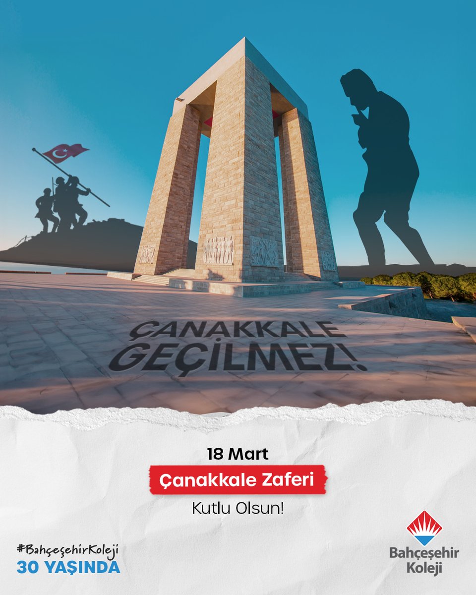 🇹🇷18 Mart Çanakkale Zaferi, azmin ve inancın simgesidir.
 
Birlik ve beraberlikle yazılan bu destanı unutmuyor, tarih boyunca ilham veren bu büyük zaferi elde eden Mustafa Kemal Atatürk ve silah arkadaşlarını saygıyla ve minnetle anıyoruz.
 
#BahçeşehirKoleji
