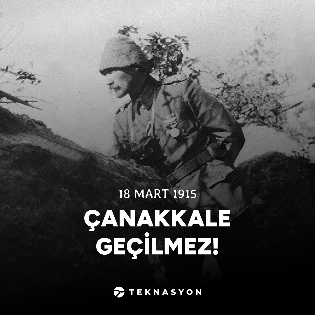 "Çanakkale geçilmez!" diyerek destan yazan Ulu Önder Mustafa Kemal Atatürk ve vatanı için canını feda eden tüm kahraman şehitlerimizi minnetle anıyoruz!

#Teknasyon #18Mart