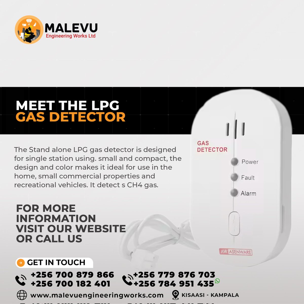 Malevultd's tweet photo. Meet the LPG Gas Detector, 
Available at Malevu Engineering Works.
#safety https://t.co/AEHtnS7AU5