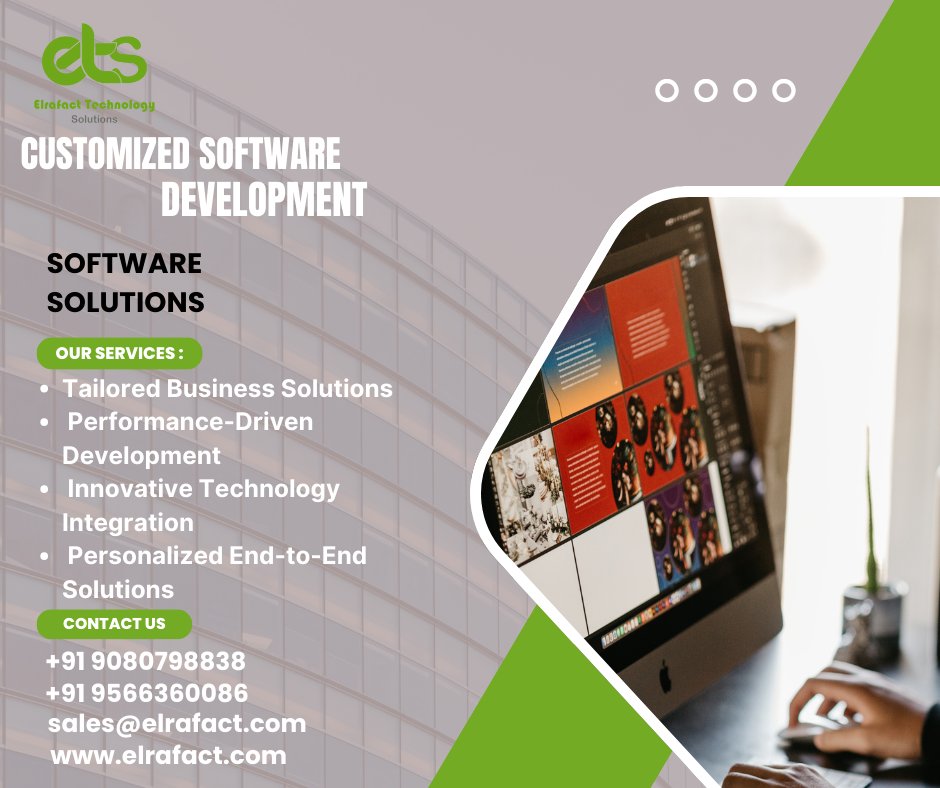elrafact's tweet photo. Boost your business with ETS Custom Software Solutions! Tailored solutions for innovation, efficiency, and growth.

📞 Contact Us Today!
📱 +91 9080798838 | +91 9566360086
🌍 https://t.co/CK2CaEdMsA
📧 sales@elrafact.com

#CustomSoftware #SoftwareDevelopment #BusinessSolutions https://t.co/4WpOia7CyI