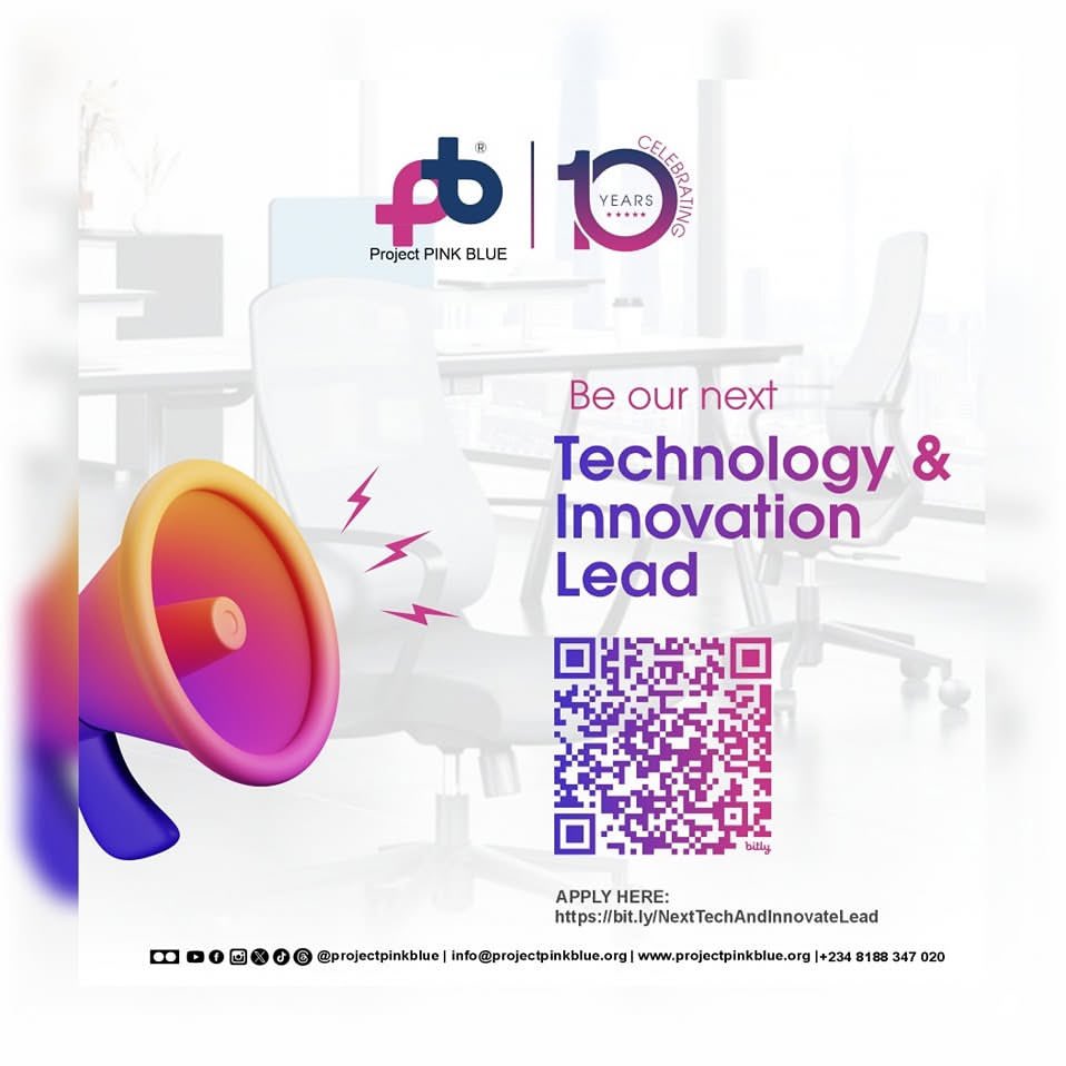 runciecwc's tweet photo. See other roles

1. Patients Navigation Lead
https://t.co/DevjC7SB8e

2. Technology &amp; Innovation Lead
https://t.co/TCEeCfMe36

3. Senior Accountant
https://t.co/NVGRnZsA5q

info@projectpinkblue.org or call +234 8188 347 020.

#ProjectPINKBLUE
#Vacancy
#WeAreHiring
#ChokeCancer https://t.co/1NSXGcKYJU