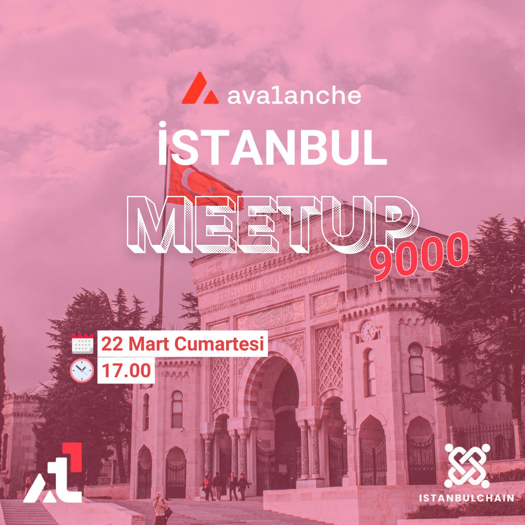 🔺AvalancheTeam1 MeetUp Istanbul 🇹🇷

After our successful Istanbul game night two weeks ago, we are hosting a community meetup this Saturday. Come join to chat about updates in the Avalanche ecosystem and get some new merch!

Details below👇