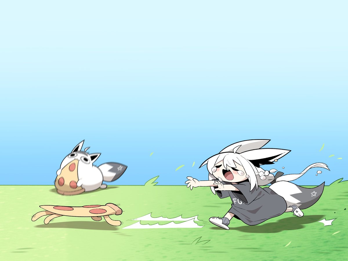 🍕💨💨💨🦊💨 #絵フブキ
