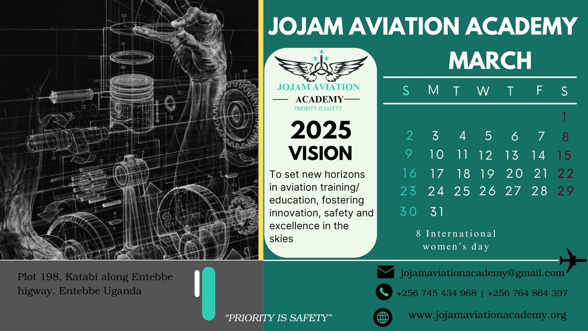 🏫 Limited slots available! Secure your seat at the ONLY private Aircraft Engineering school in Uganda! #JojamAviation