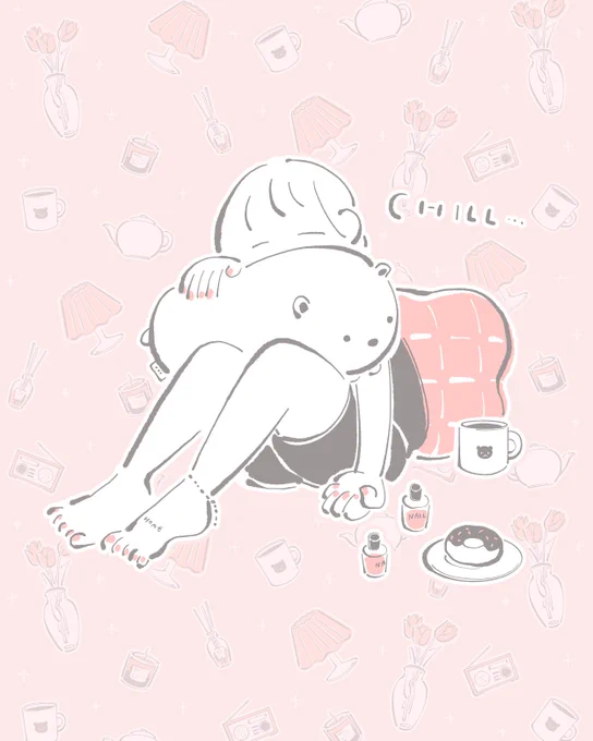 【WORKS】リンクまとめサービス「VLINK」でプロフィールページの背景イラストを描きました。私はマニキュア乾き待ち中に寝落ちした女の子を描きました素敵なクリエイターさんがたくさん参加されているので、ぜひチェックしてください #VLINK#冨田マリーのお仕事 