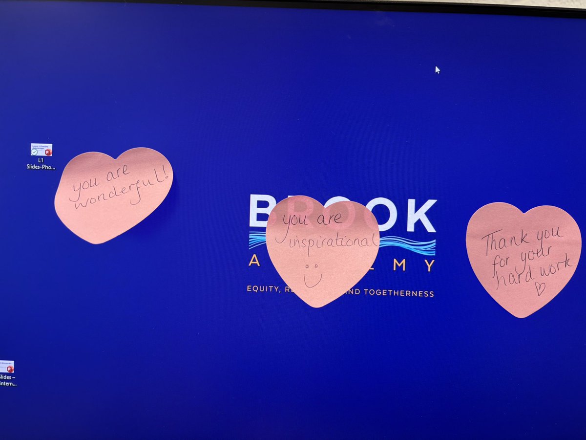 Good morning #teacher5oclockclub - I’ve got an action packed Tuesday after school today! SNN English curriculum meeting, FLAME to speak about next focus and my NPQSL - I’m not getting out much before 6pm! However, I did come into my classroom to find these lovely messages 🫶🏻