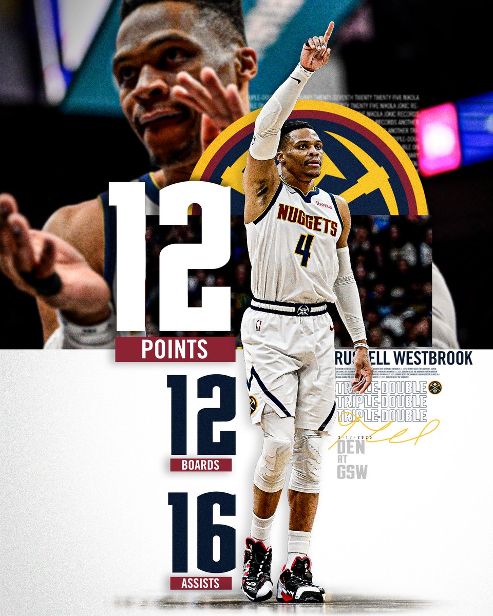 nuggets's tweet photo. Russ being Russ en route to the W https://t.co/PG8ol2amZp