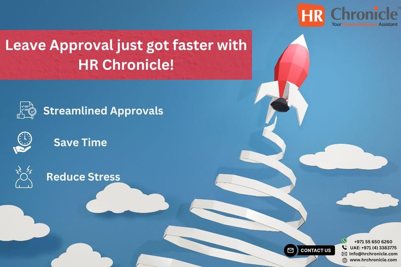 hrchronicle's tweet photo. Your Leave Approvals should be faster.β© Say goodbye to delays and hello to smoother workflows. πΌβ¨ #EmployeeExperience #HRTech #WorkplaceEfficiency #LeaveManagement #HappyTeam #hrsoftware #payroll #hrmsuae https://t.co/RjVhmwEvgq