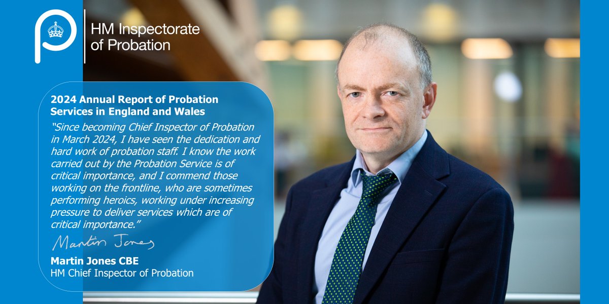 Today, we published our probation Annual Report 2024. This reports covers the first year of the Chief Inspector's tenure. Please read and share: …probation.justiceinspectorates.gov.uk/document/annua…