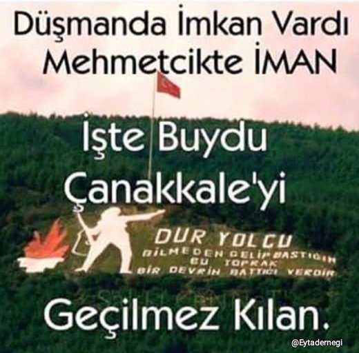 EYTADER #EmekleriYasalaraTakılanlar Derneği (@eytadernegi) on Twitter photo Vatan sevgisi destanın merkezidir #Çanakkale
Bir milletin bağımsızlık aşkı vatan sevgisi ve fedakârlığının vücut bulduğu tarihtir #18Mart
#18MartÇanakkaleDestanı nın 110.Yıl dönümünde Başta Gazi Mustafa Kemal ATATÜRK ve Kahraman Ecdadımızı rahmet ve minnetle anıyoruz
<a href="/Eytadernegi/">EYTADER #EmekleriYasalaraTakılanlar Derneği</a> Vatan sevgisi destanın merkezidir #Çanakkale
Bir milletin bağımsızlık aşkı vatan sevgisi ve fedakârlığının vücut bulduğu tarihtir #18Mart
#18MartÇanakkaleDestanı nın 110.Yıl dönümünde Başta Gazi Mustafa Kemal ATATÜRK ve Kahraman Ecdadımızı rahmet ve minnetle anıyoruz
<a href="/Eytadernegi/">EYTADER #EmekleriYasalaraTakılanlar Derneği</a>