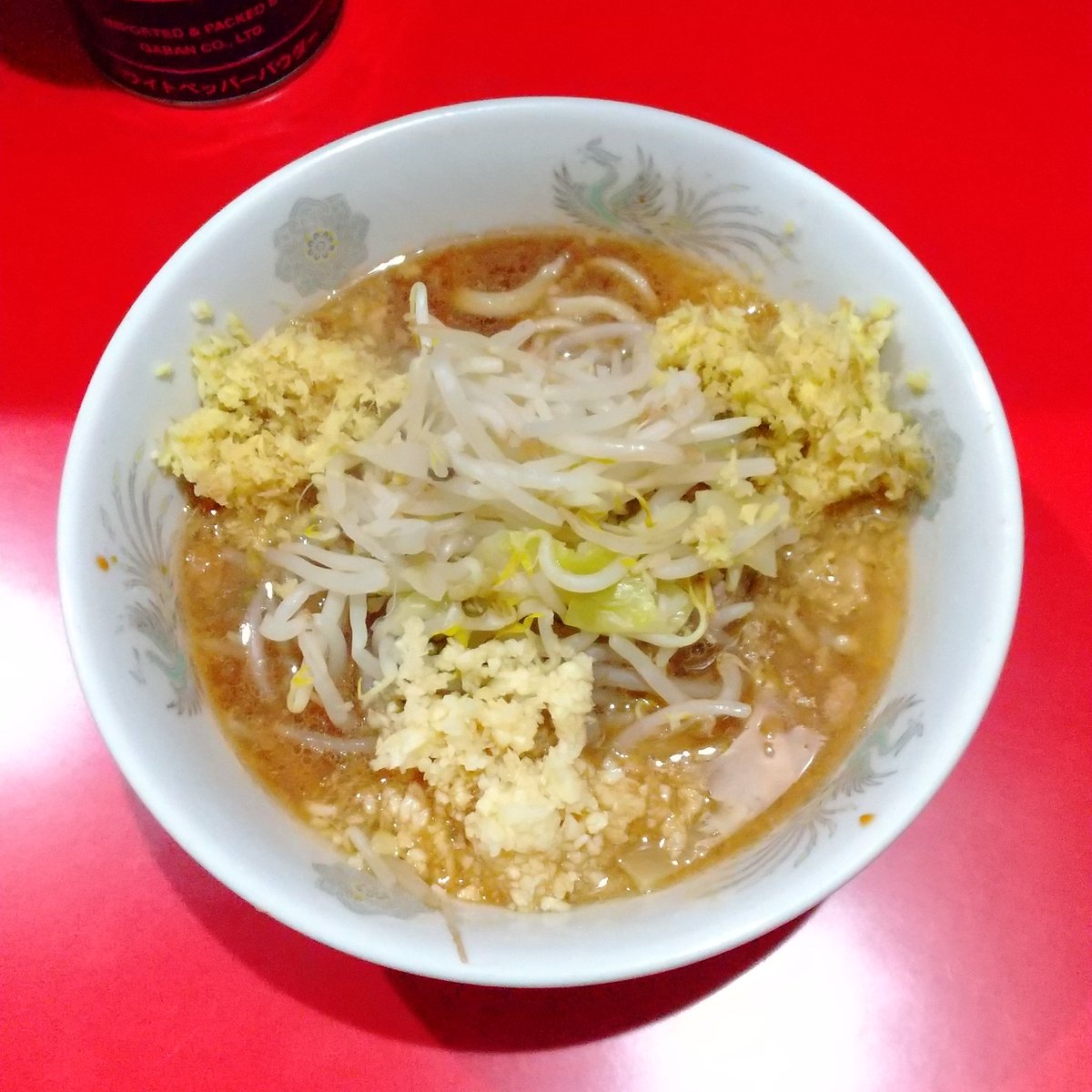 ラーメン二郎 千葉店さん
7杯麺 ミニ🍜（3.18）🤗
生姜で味に深み増す。👌
お世話さまでした。✨