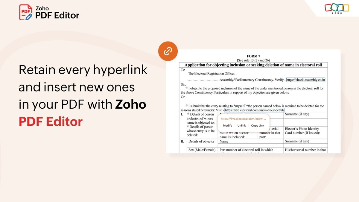 Zoho PDF editor (@zohopdfeditor) on Twitter photo Connect readers to websites, references, and more! With Zoho PDF Editor, you can now insert links while keeping the old ones intact! Learn how ๐ zurl.co/aWddt
#hyperlinks #onlinepdfeditor #freepdfediting #zoho
<a href="/ZohoWriter/">Zoho Writer</a> <a href="/ZohoWorkDrive/">Zoho WorkDrive</a> Connect readers to websites, references, and more! With Zoho PDF Editor, you can now insert links while keeping the old ones intact! Learn how ๐ zurl.co/aWddt
#hyperlinks #onlinepdfeditor #freepdfediting #zoho
<a href="/ZohoWriter/">Zoho Writer</a> <a href="/ZohoWorkDrive/">Zoho WorkDrive</a>