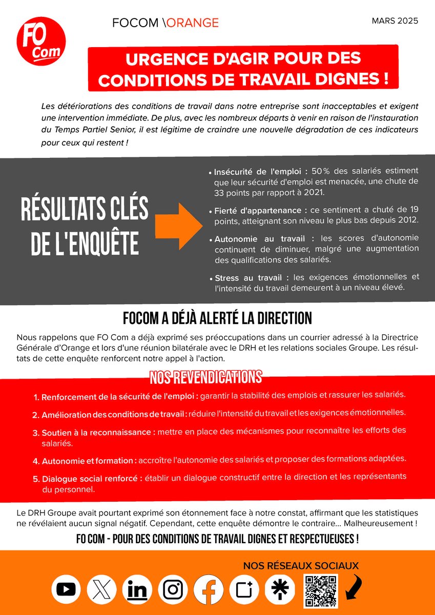 👉 focom-orange.fr/urgence-dagir-…

#Orange #syndicat #FOCOM #forceouvriere