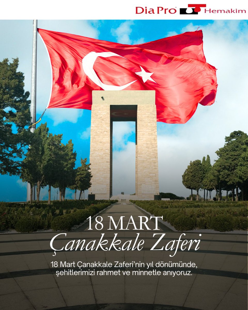Türk milletinin bağımsızlık ve vatan sevgisini tüm dünyaya gösterdiği, tarihe altın harflerle yazılan 18 Mart Çanakkale Zaferi’nin yıl dönümünde, başta Gazi Mustafa Kemal Atatürk olmak üzere tüm kahraman şehitlerimizi rahmet, minnet ve saygıyla anıyoruz...

#18MartÇanakkaleZaferi