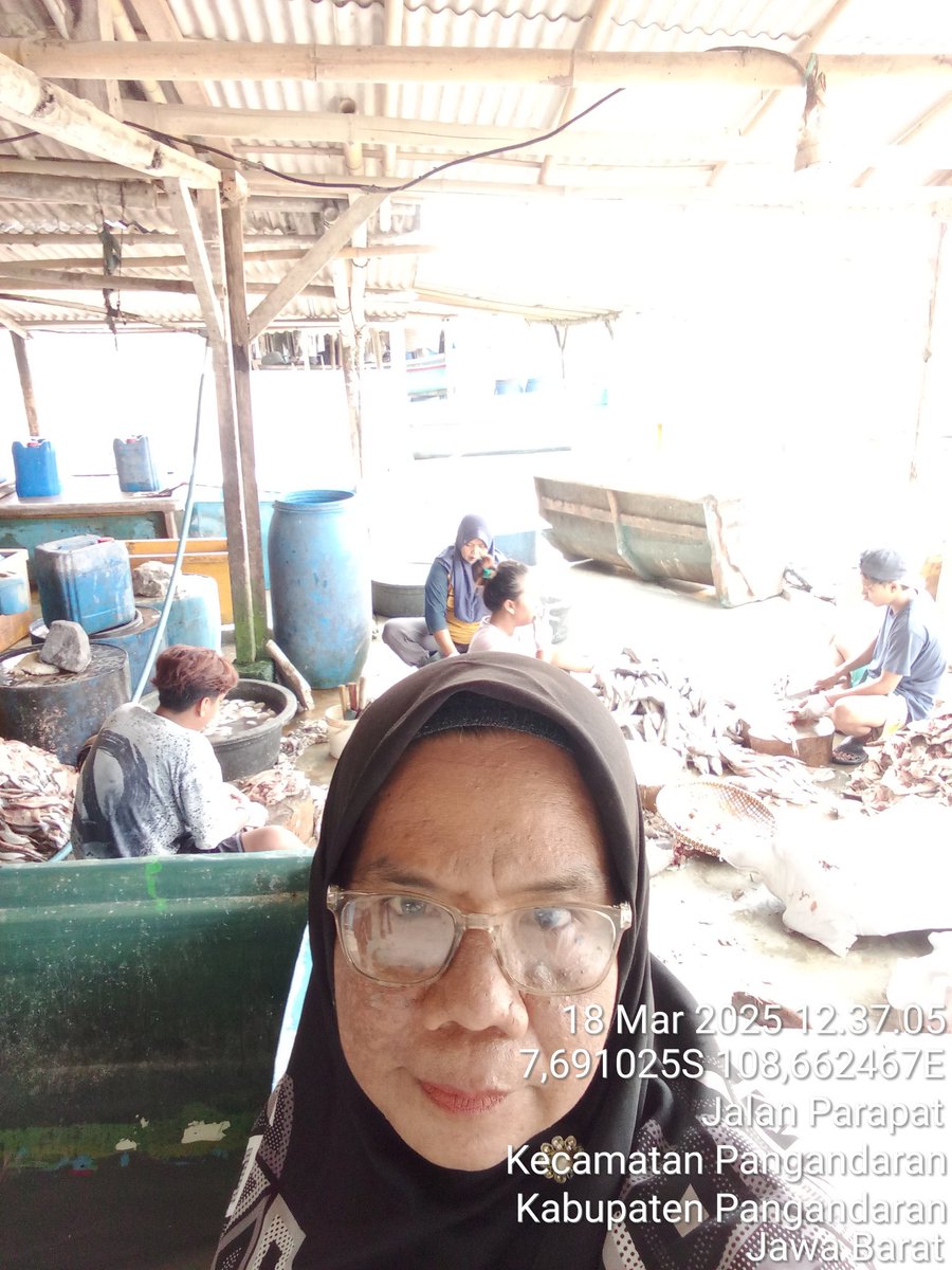 Darsitipnd's tweet photo. Selasa, (18/03/25), Darsiti Luhkan Kab. Pangandaran di poklahsar jajambean Desa Pangandaran, mdpgi pglhn ikan asin jambal roti sbyk 3,5 ton.
#GiatLuhkanSatminkalbogor #Pangandaran #Produksi #Luhlapor @bppsdm_puslatkp @brpbatpp_bogor @kkpgoid https://t.co/Hpov2la5xV