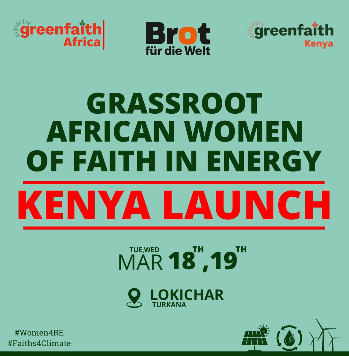 GreenFaith Africa is proud to launch the African Women of Faith in Energy project in Lokichar, Kenya

This initiative empowers women of faith to lead in the just energy transition,advocating for clean, accessible &amp; sustainable energy solutions for all
<a href="/BROT_furdiewelt/">Brot für die Welt</a> #Women4RE