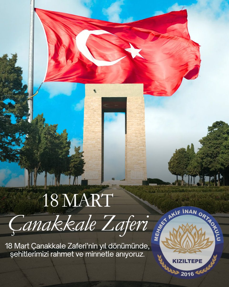 🇹🇷 Çanakkale’nin geçilmez olduğunu tüm dünyaya gösteren, şanlı tarihimizin en önemli zaferlerinden biri olan #18MartÇanakkaleZaferi’nin 110. yılında başta Mustafa Kemal Atatürk ve kahraman silah arkadaşları olmak üzere tüm şehit ve gazilerimizi rahmet ve minnetle anıyoruz.