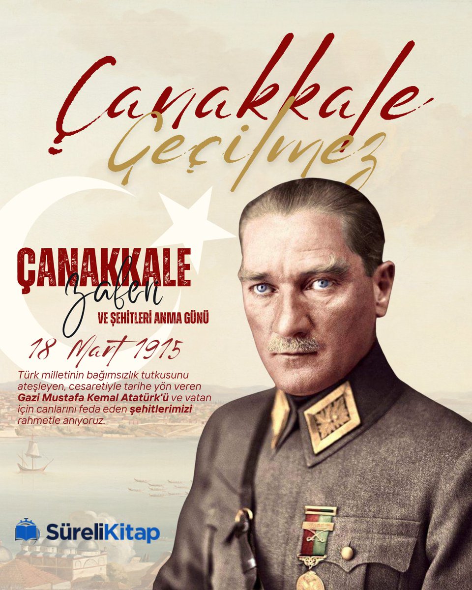 "Çanakkale geçilmez!"
Bağımsızlık ve vatan sevgisinin en büyük destanlarından biri olan Çanakkale Zaferi’nin yıldönümünde, başta Gazi Mustafa Kemal Atatürk olmak üzere tüm kahramanlarımızı rahmet ve minnetle anıyoruz.
#ÇanakkaleZaferi #18Mart