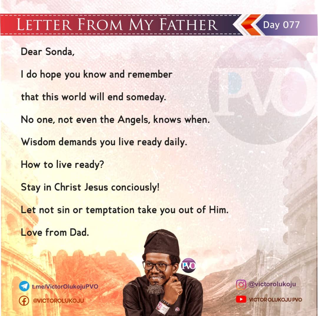 sexualpuritySPA's tweet photo. Day 077 of 100 Days

LETTER FROM MY FATHER.

 #sexualpurityambassador #sexualpirityacademy #mopicofpvo #mikebamiloye #wallfoundation #walkforpurity #thugfoundation #worldsexualpurityday #parablefilms #shoutofawhisperofpvo
#lettertocourtingcouple https://t.co/p0K7Xv4N5B