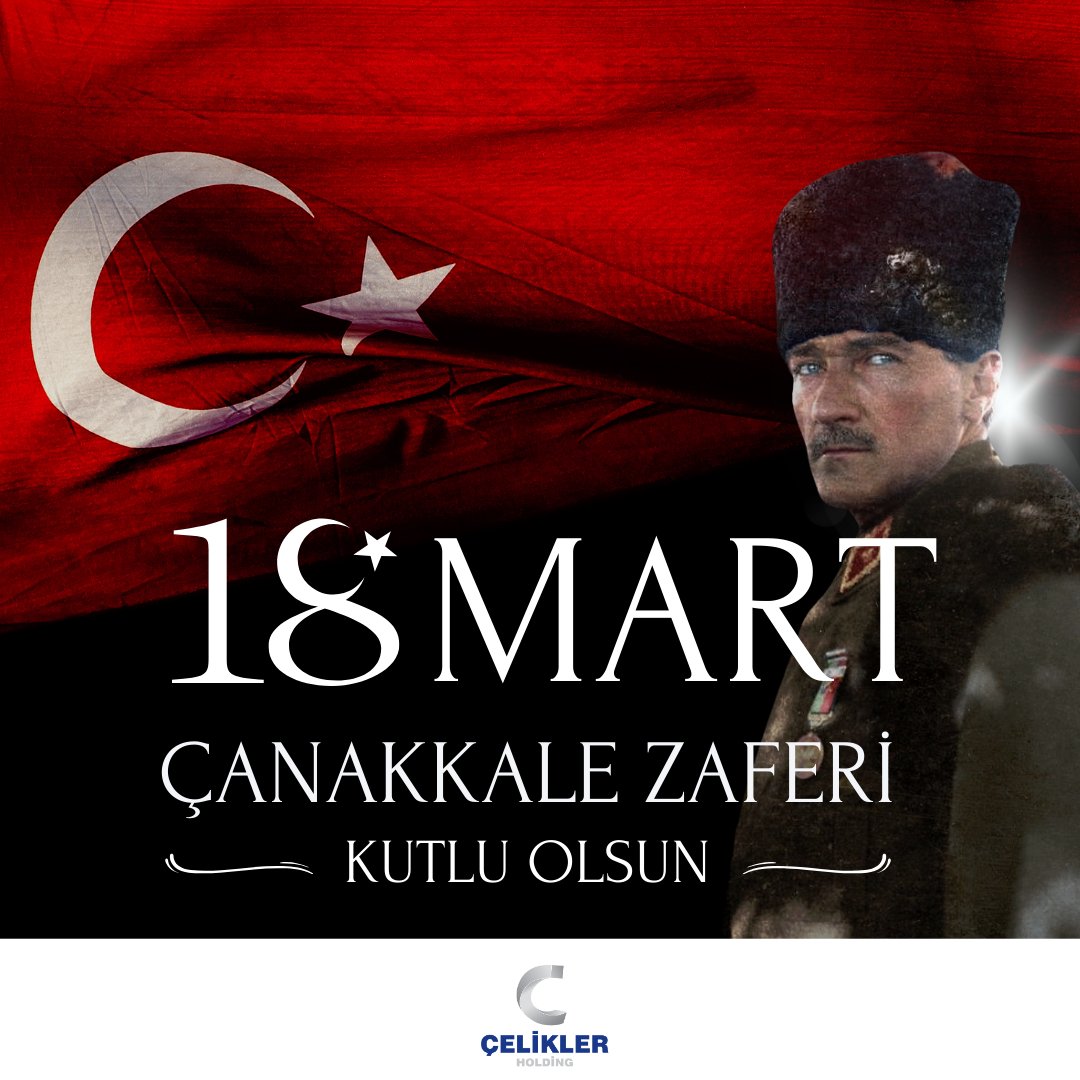 Başta Gazi Mustafa Kemal Atatürk ve silah arkadaşları olmak üzere, bu toprakları bizlere vatan kılan tüm şehitlerimize rahmet diliyor, gazilerimize sonsuz şükranlarımızı sunuyoruz.

18 Mart Çanakkale Zaferi ve Şehitleri Anma Günü kutlu olsun.

#18martÇanakkaleZaferi