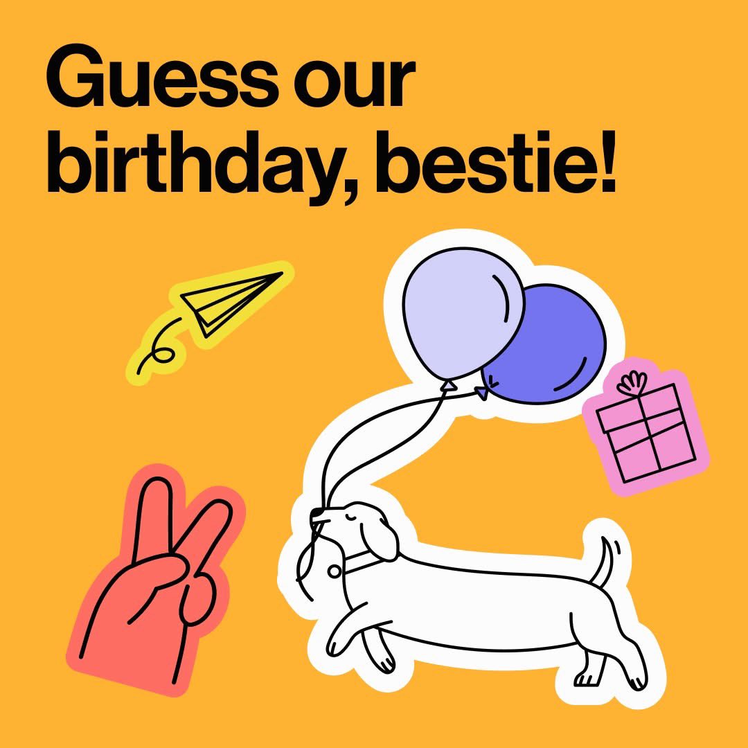 friendsofbash's tweet photo. We want to play a birthday little game 🚲 Sooo, we’re turning 2 right? 🎈🎈 We know you knew that already bestie… but do you know WHEN our birthday is? Like, what’s the date on our birth certificate? 👀

Guess our birthday below and you could win a R10K Bash shopping voucher! 🛍️ https://t.co/mZ8eksaCmP